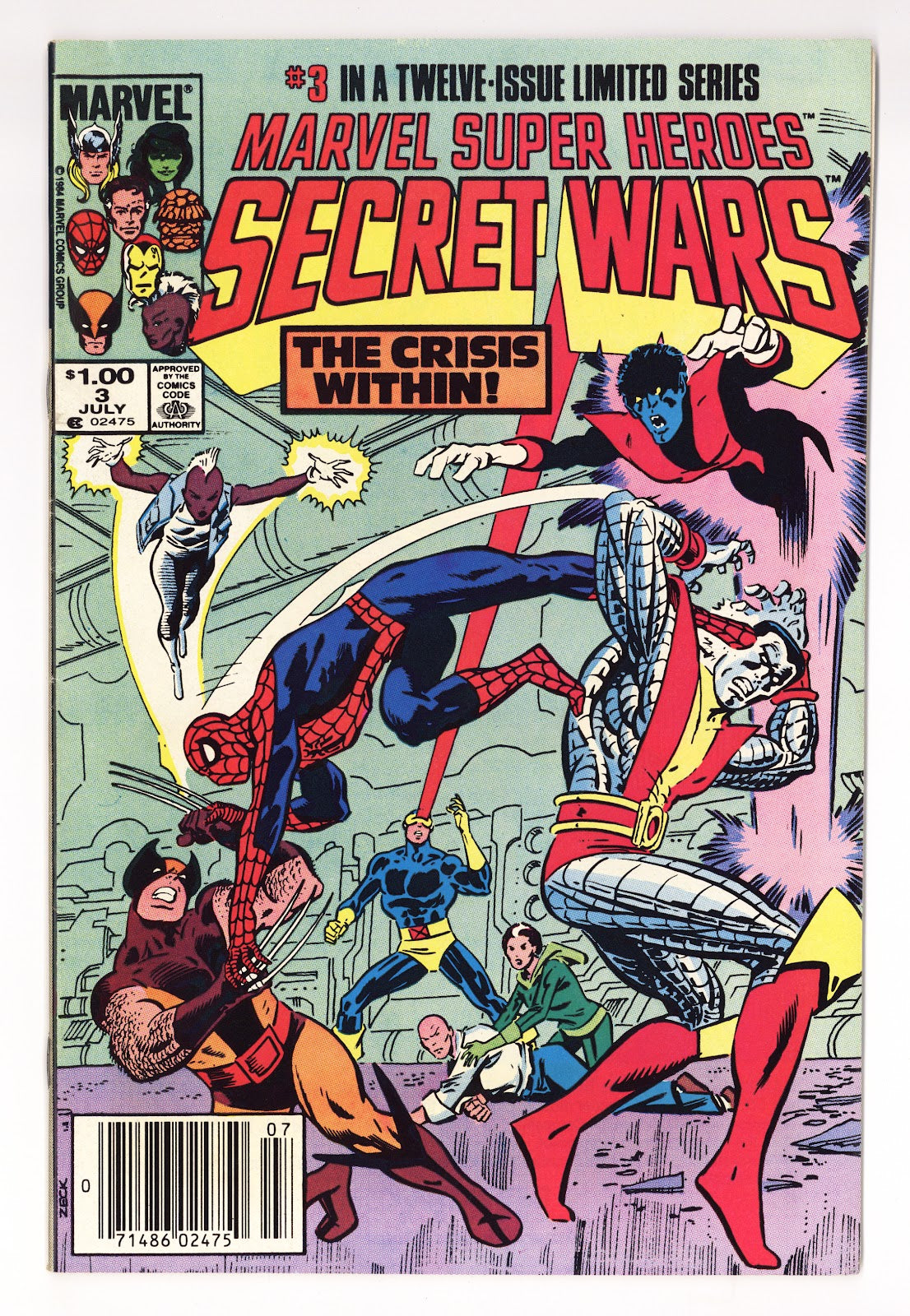 Marvel Super-Heroes Secret Wars Vol 1 3 FN (6.0) (1984) Canadian Price Variant 