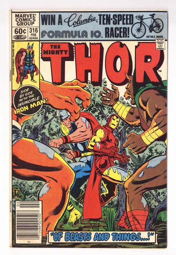 Thor Vol 1 316  Mid Grade   (1982)   Newsstand