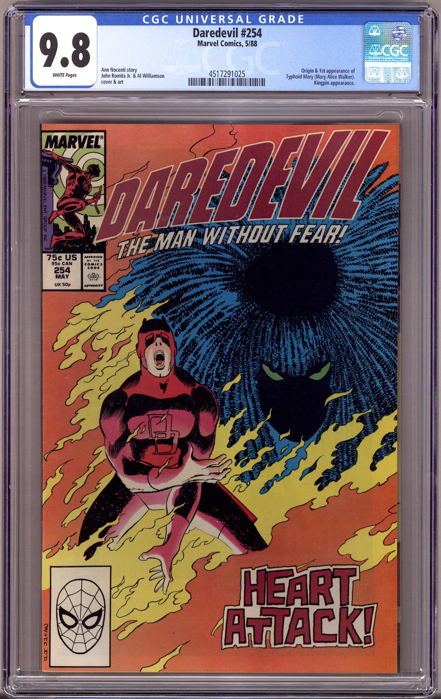 Daredevil Vol 1 254 CGC 9.8 (NM/M) (1988) 