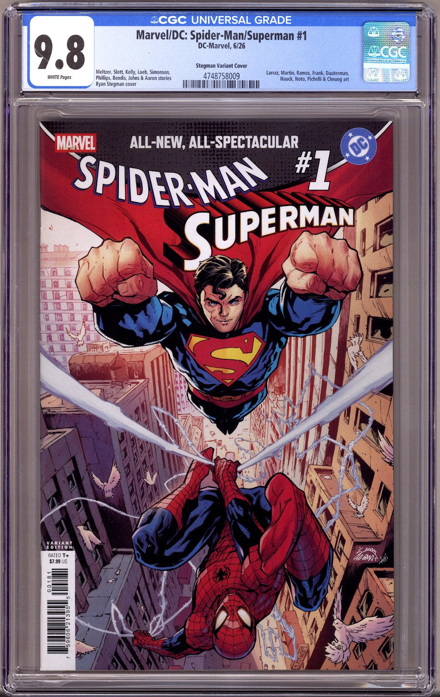 Marvel / DC: Spider-Man / Superman 1 CGC 9.8 (NM/M) (2026) Stegman Variant 