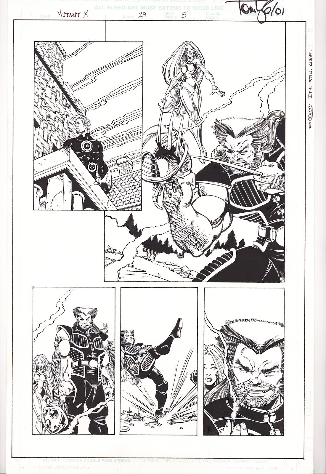 Mutant X 29 Pg. 5 Original Art by Tom Lyle (2001) 