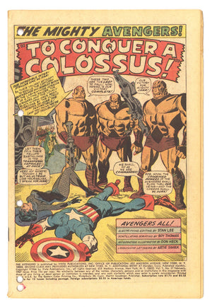 The Avengers Vol 1 37 Coverless (1967)