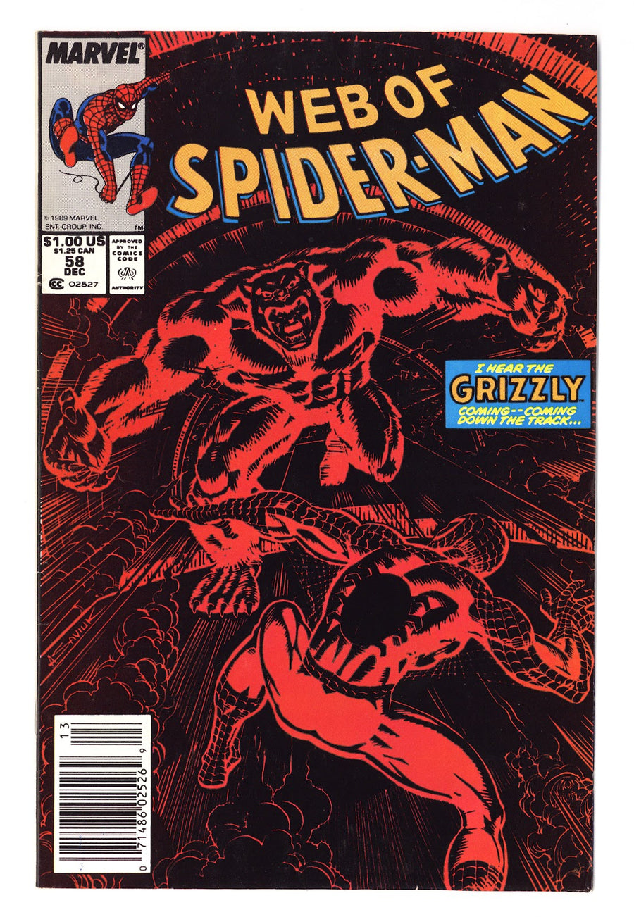 Web of Spider-Man Vol 1 58  Mid Grade   (1989)   Newsstand