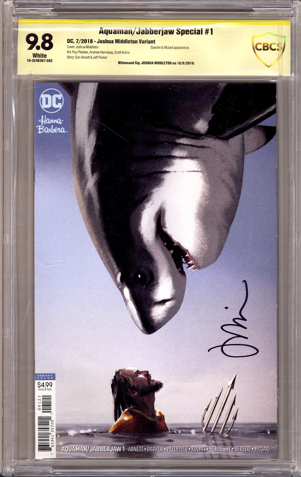 Aquaman / Jabberjaw Special 1 CBCS 9.8 (NM/M) (2018) Middleton Variant Signed x1 Cover Joshua Middleton 