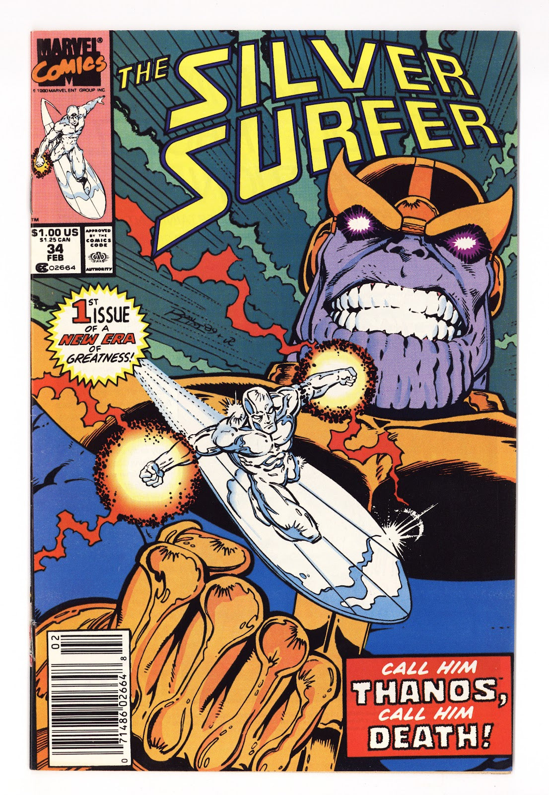 Silver Surfer Vol 3 34  VF- (7.5)   (1990)   Newsstand  