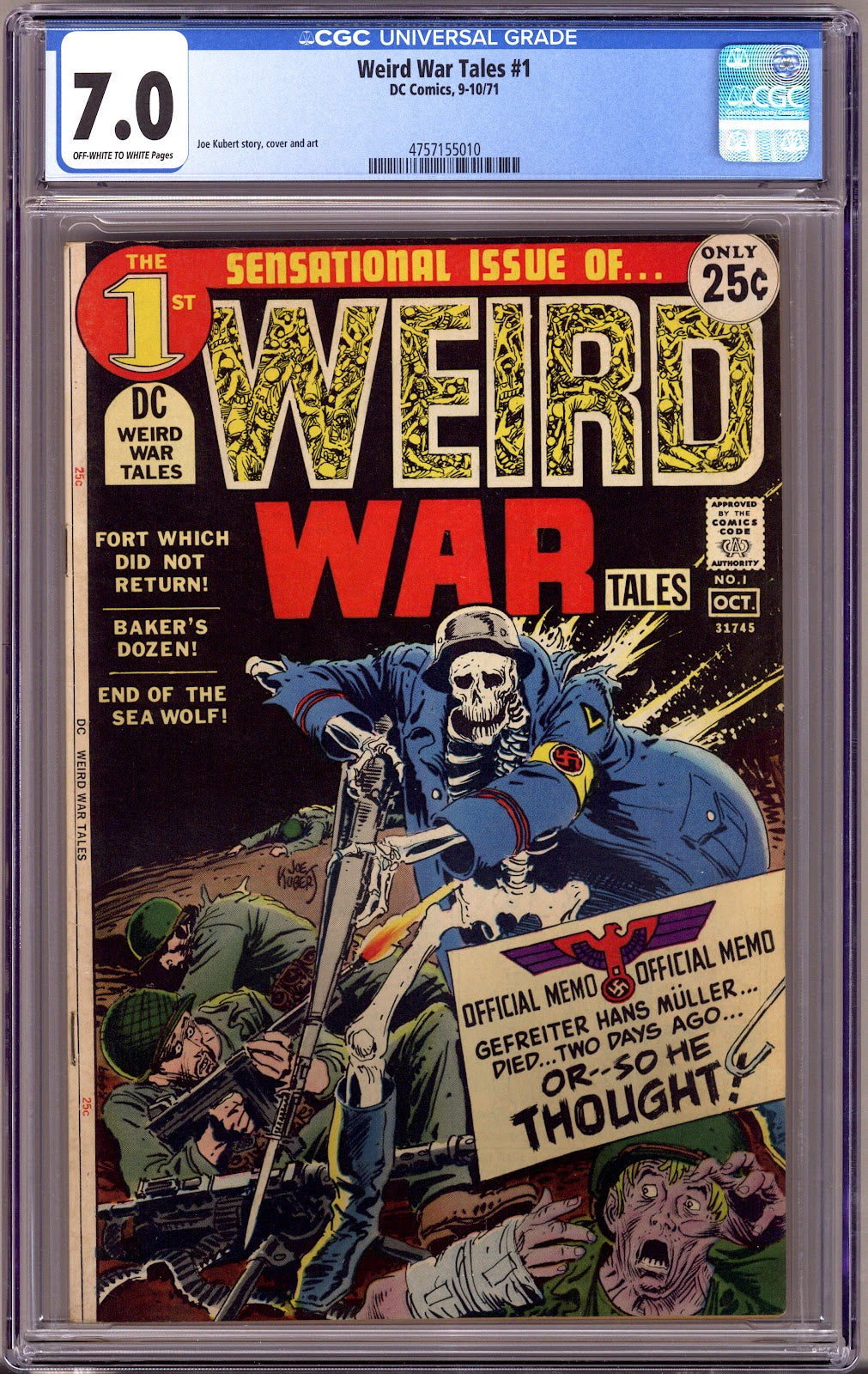 Weird War Tales Vol 1 1 CGC 7.0 (FN/VF)   (1971)     