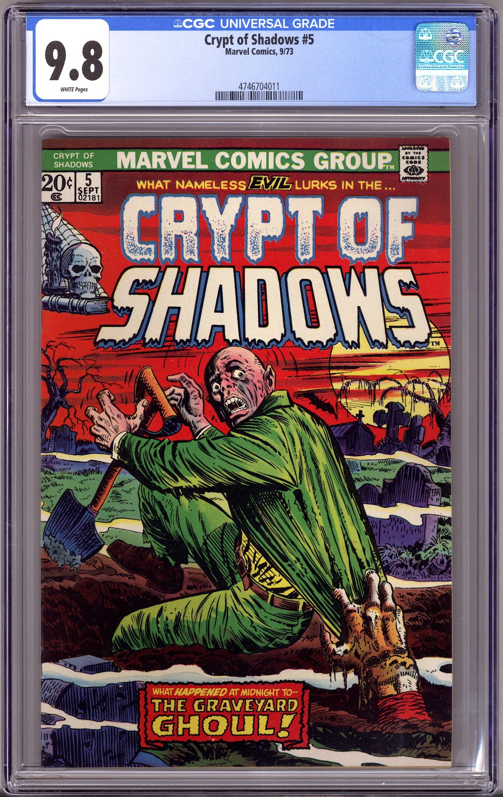Crypt of Shadows Vol 1 5 CGC 9.8 (NM/M)   (1973)