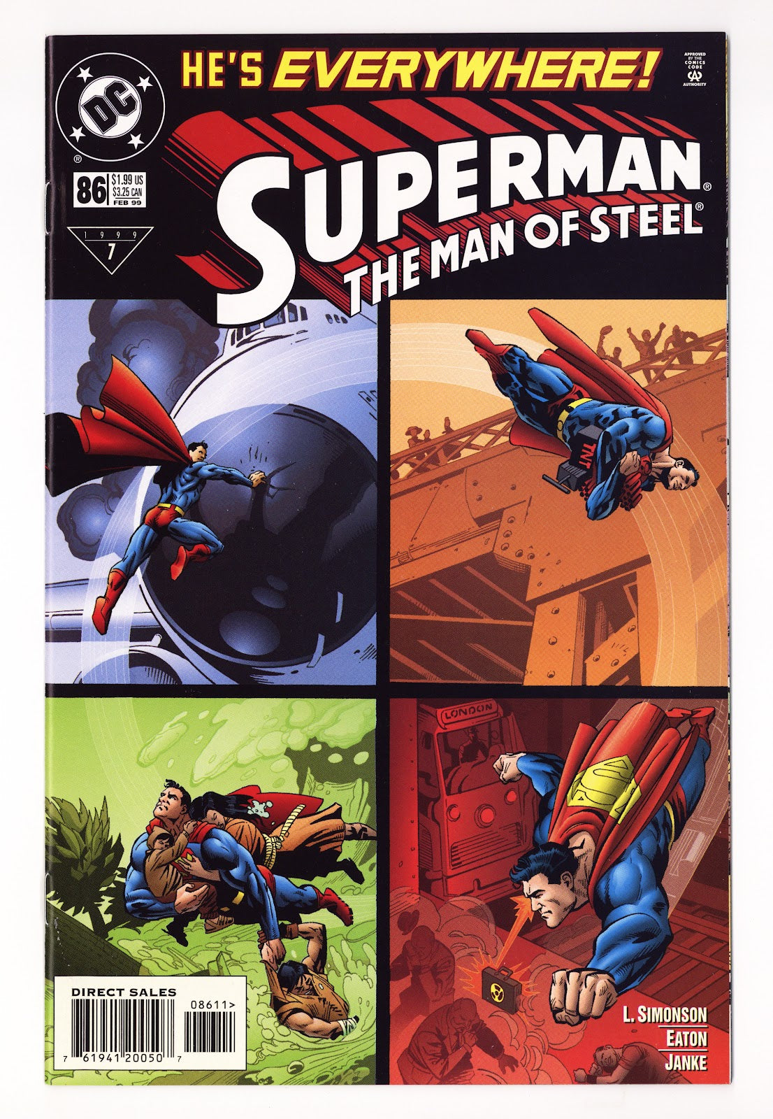 Superman: The Man of Steel   86  High Grade   (1999) Sales     