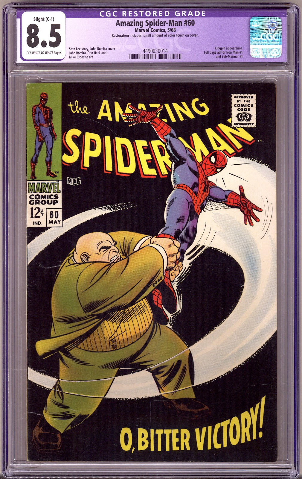 The Amazing Spider-Man Vol 1 60 CGC 8.5 (VF+) Restored (1968) 