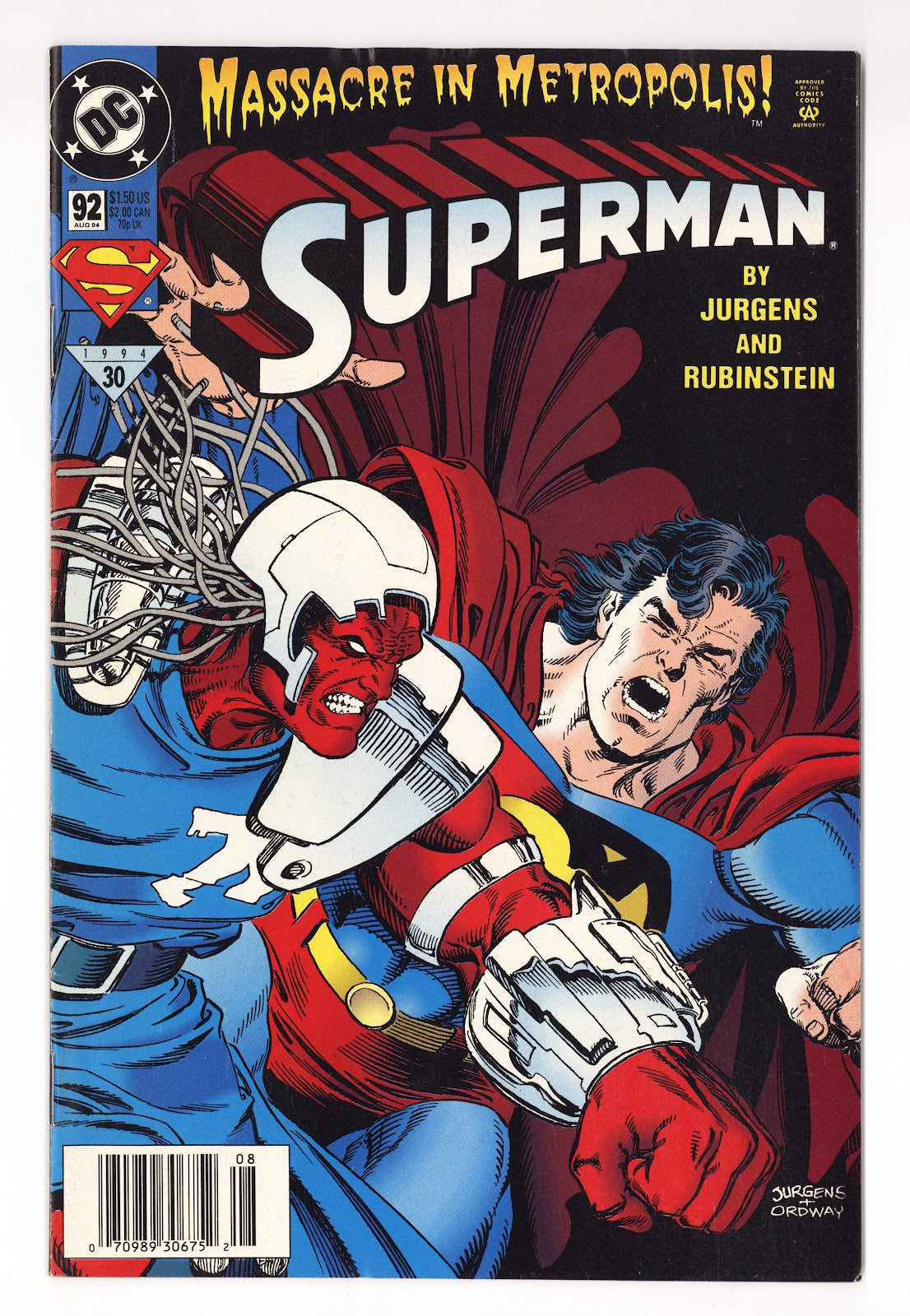 Superman Vol 2 92 Low Grade (1994) Newsstand 