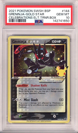 Pokemon Swsh Promo Celebrations Greninja Gold Star PSA 10 (2021) | CaptCan Comics