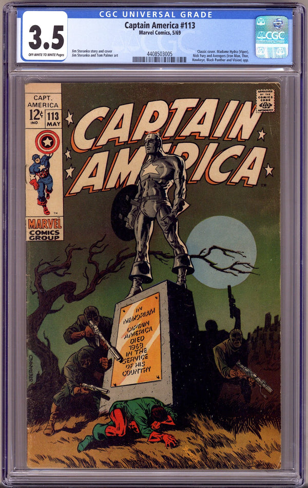 Captain America Vol 1 113 CGC 3.5 (VG-)   (1969)