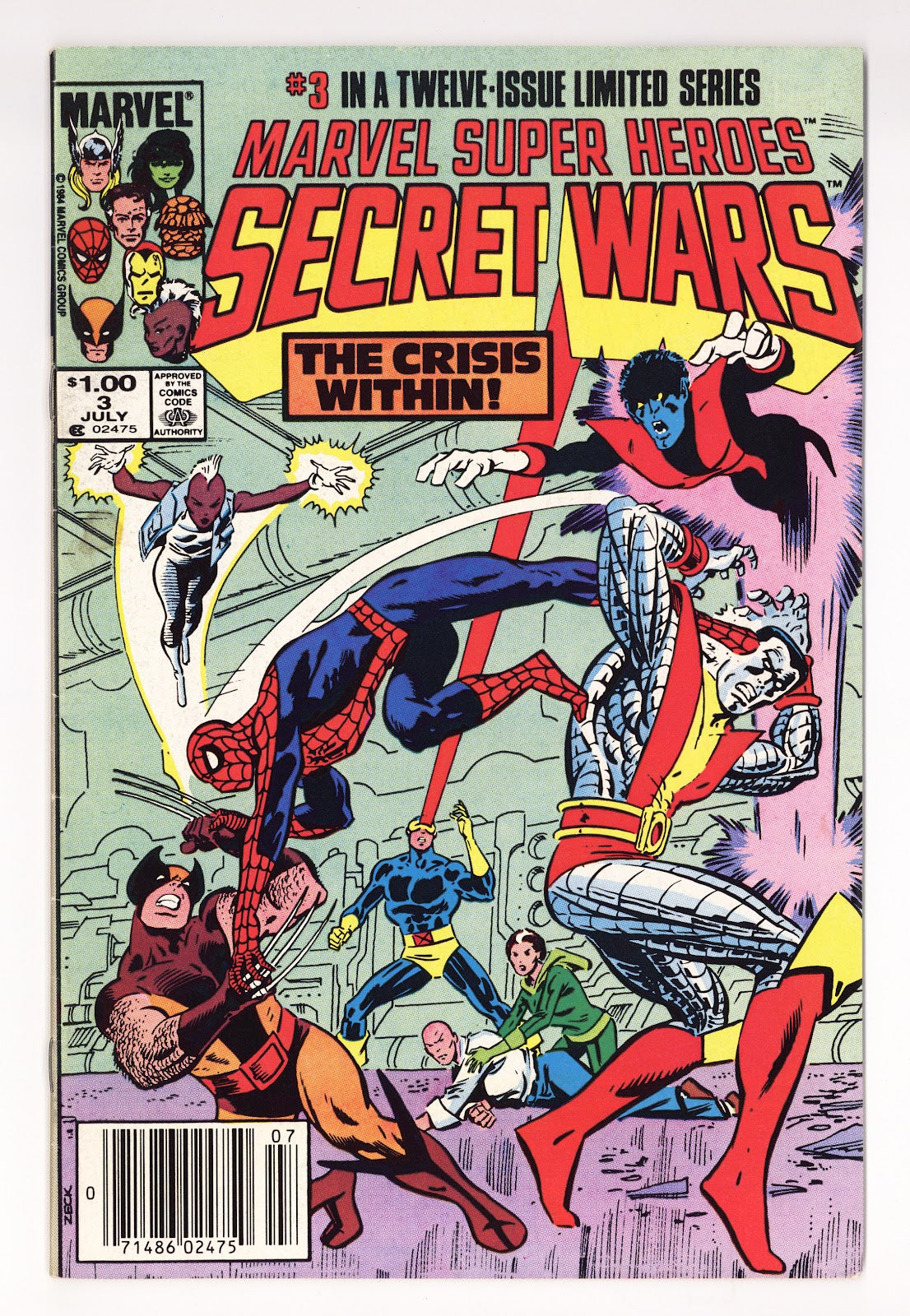 Marvel Super-Heroes Secret Wars Vol 1 3 FN+ (6.5) (1984) Canadian Price Variant 