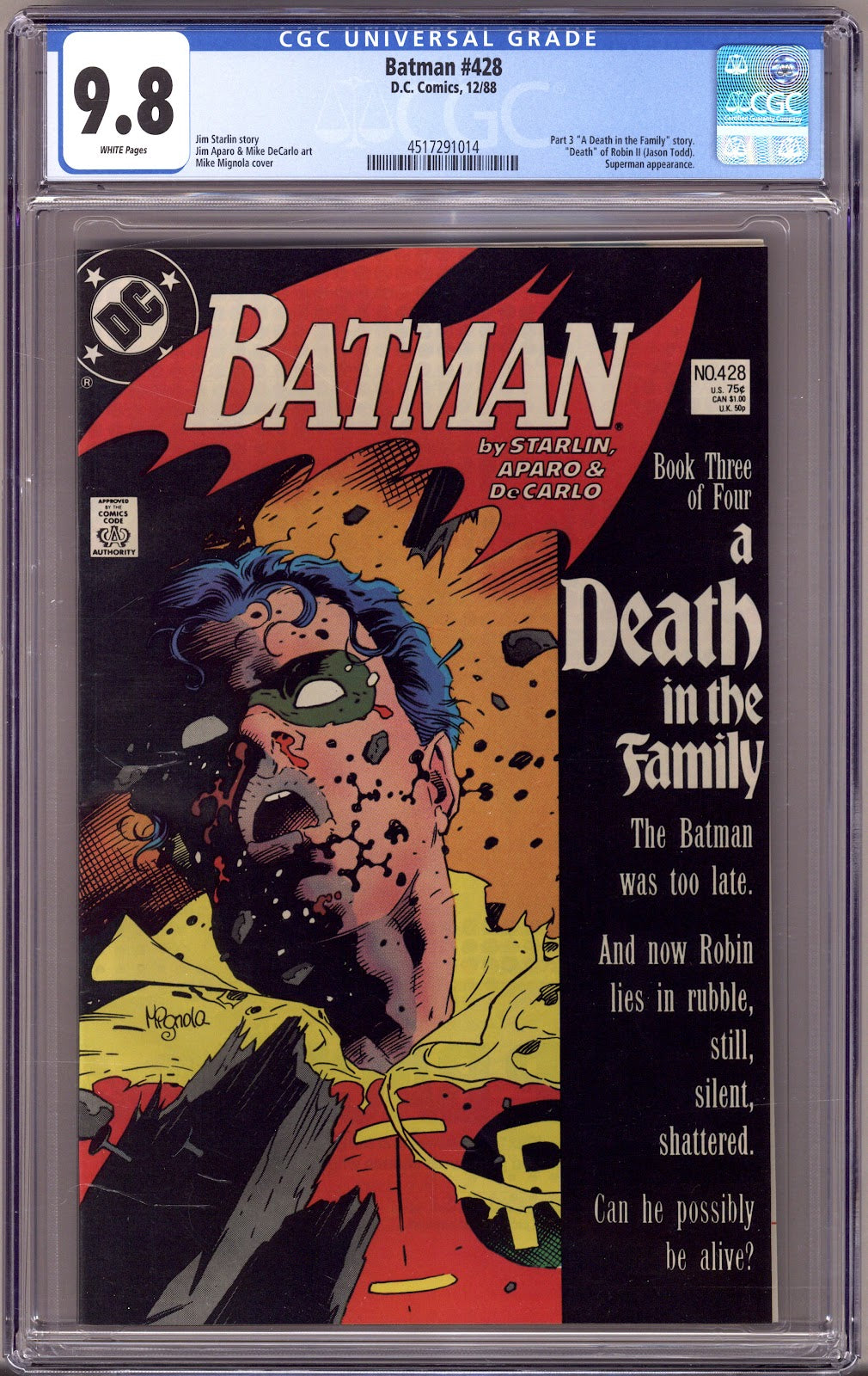 Batman Vol 1 428 CGC 9.8 (NM/M) (1988) 