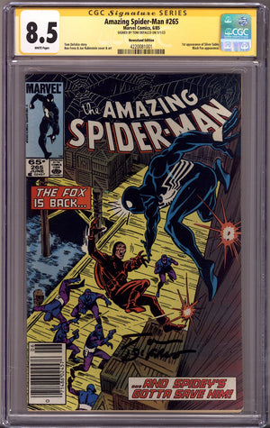 The Amazing Spider-Man Vol 1 265 CGC 8.5 (VF+) (1985) Newsstand Signed x1 Cover Tom Defalco