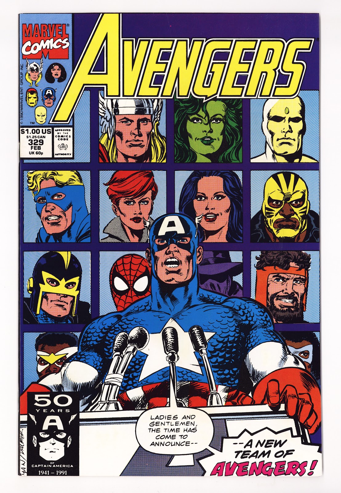 The Avengers Vol 1 329 High Grade (1991) 