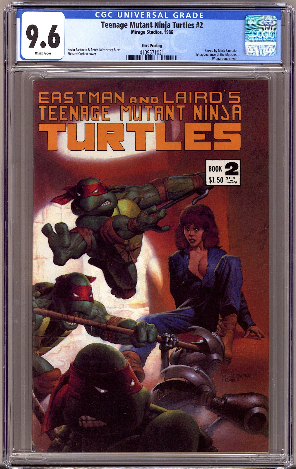 Teenage Mutant Ninja Turtles Vol 1 2 CGC 9.6 (NM+)   (1986)   3rd Print