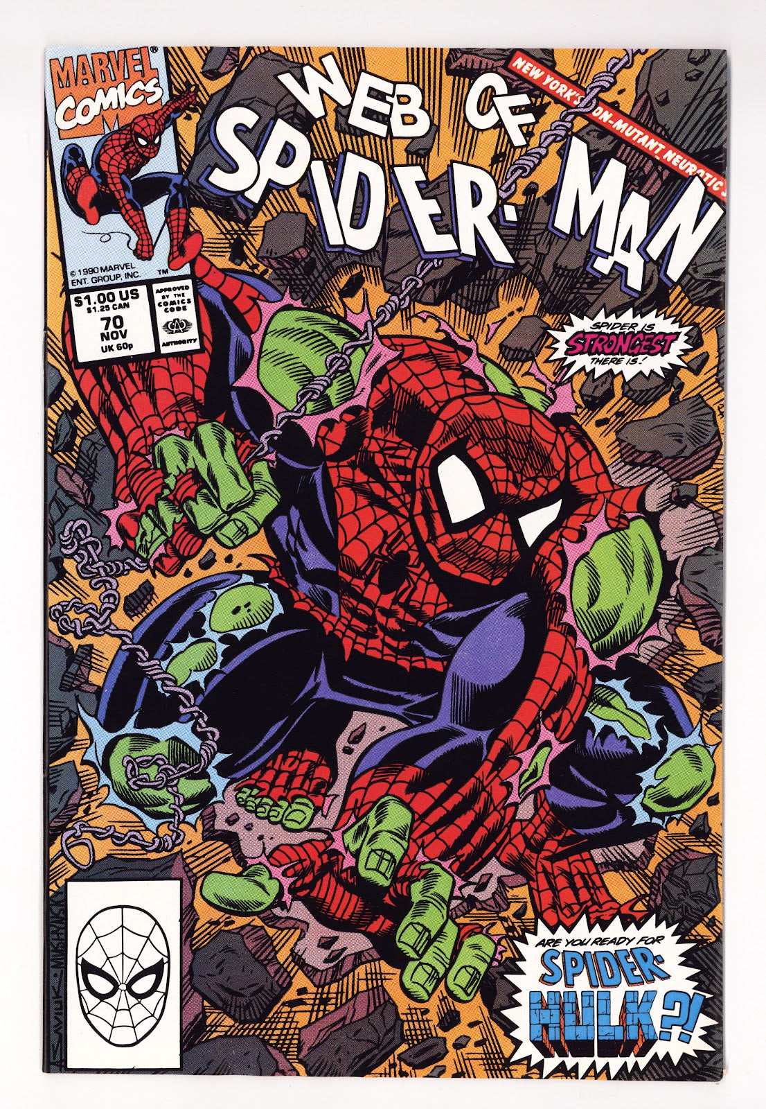 Web of Spider-Man Vol 1 70 VF+ (8.5) (1990) 