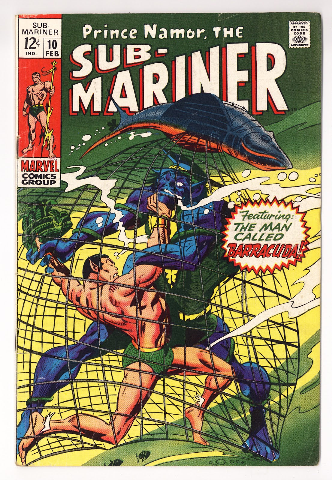 Sub-Mariner Vol 1 10  VG+ (4.5) Double Cover  (1969)