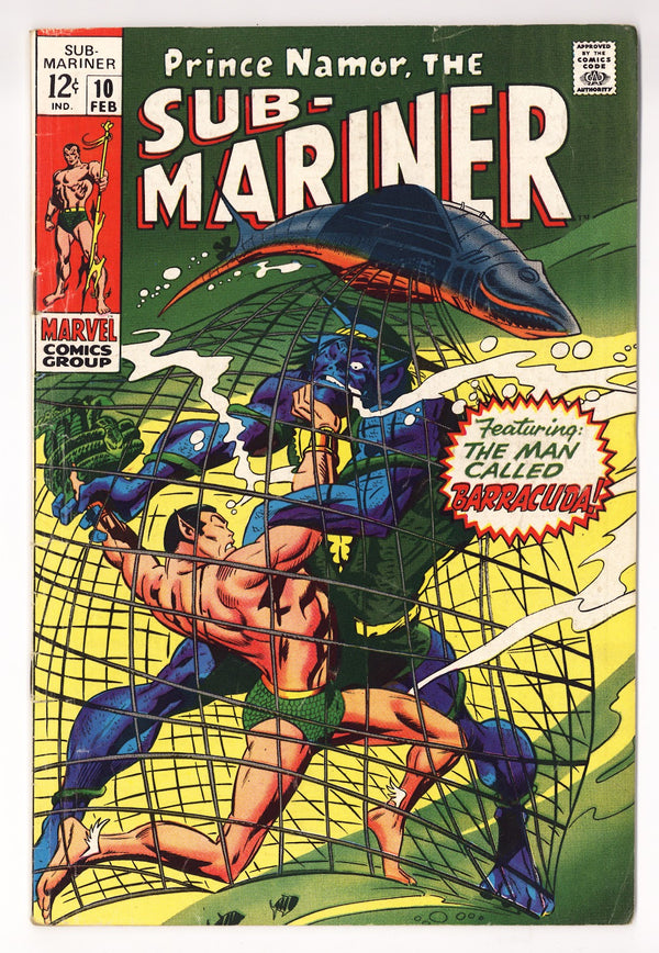 Sub-Mariner Vol 1 10  VG+ (4.5) Double Cover  (1969)