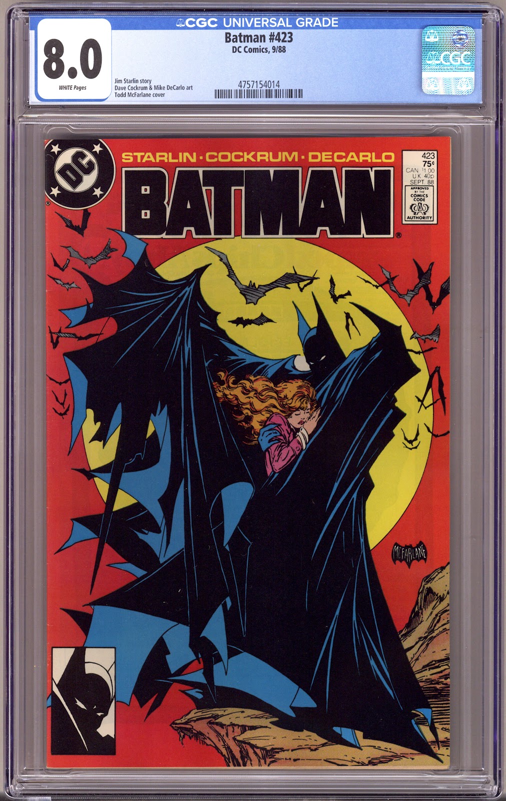Batman Vol 1 423 CGC 8.0 (VF)   (1988)     