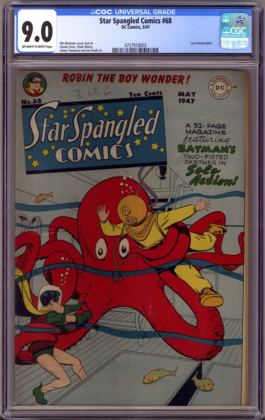 Star Spangled Comics Vol 1 68 CGC 9.0 (VF/NM)   (1947)     