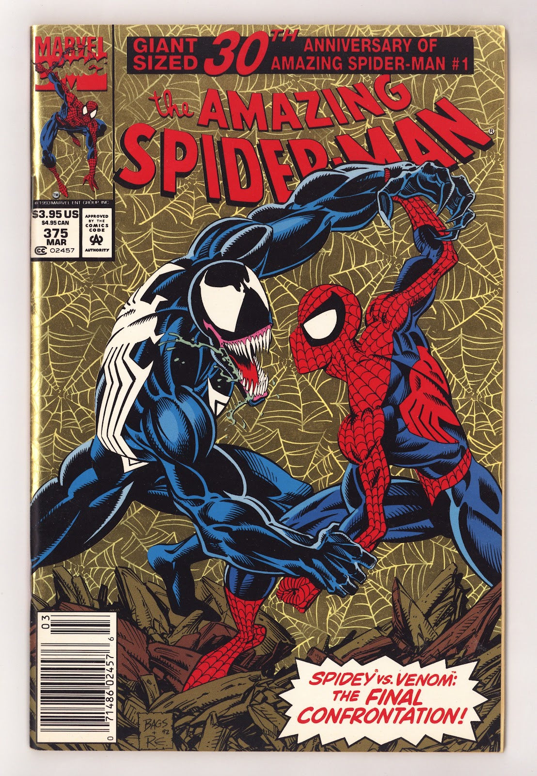 The Amazing Spider-Man Vol 1 375 VF+ (8.5) (1993) Newsstand 