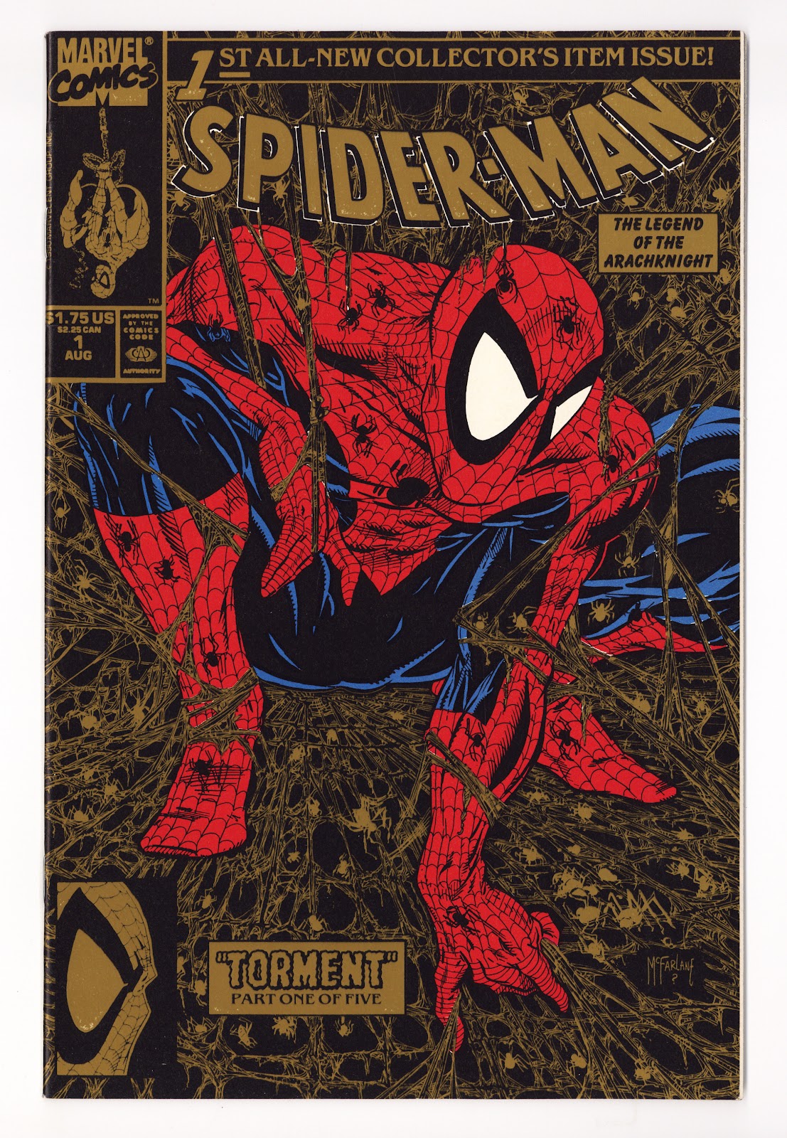 Spider-Man Vol 1 1 VF+ (8.5) (1990) Gold 2nd Print 