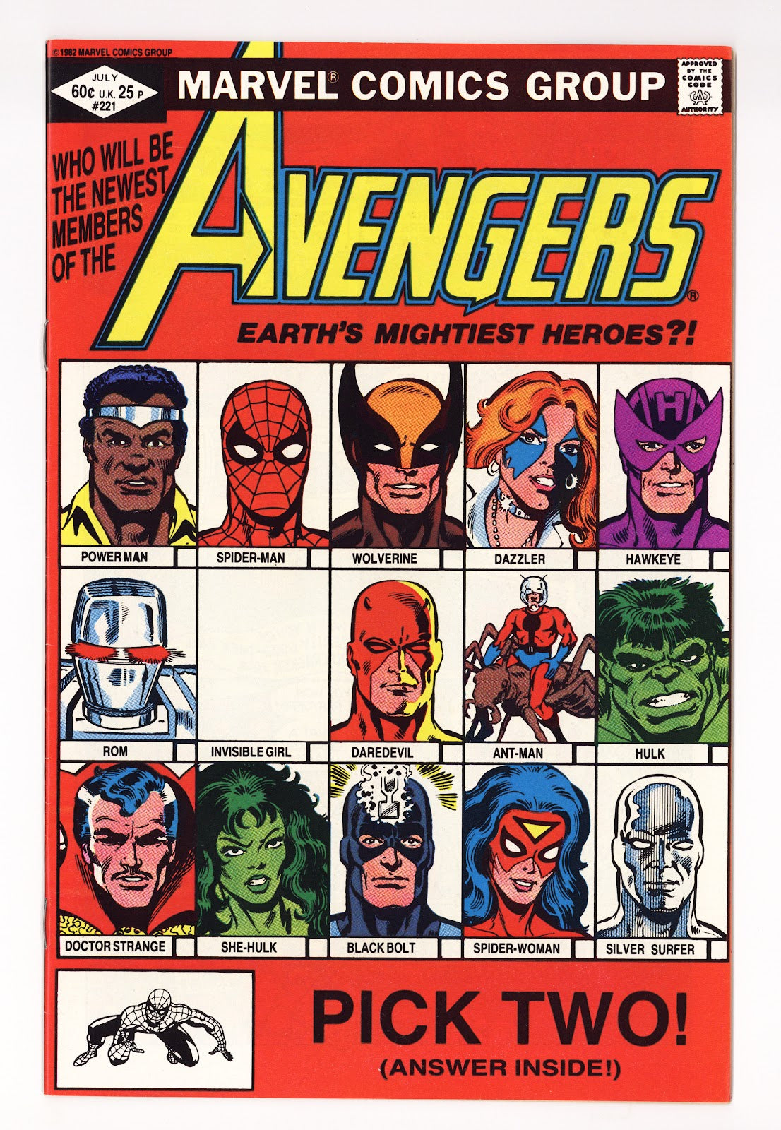 The Avengers Vol 1 221 High Grade (1982) 