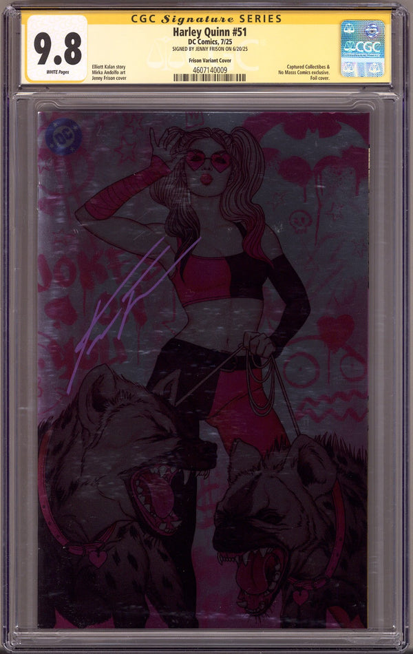 Harley Quinn Vol 4 51 CGC 9.8 (NM/M)   (2025) Frison Foil Virgin Exclusive Variant  Signed x1 Cover Jenny Frison