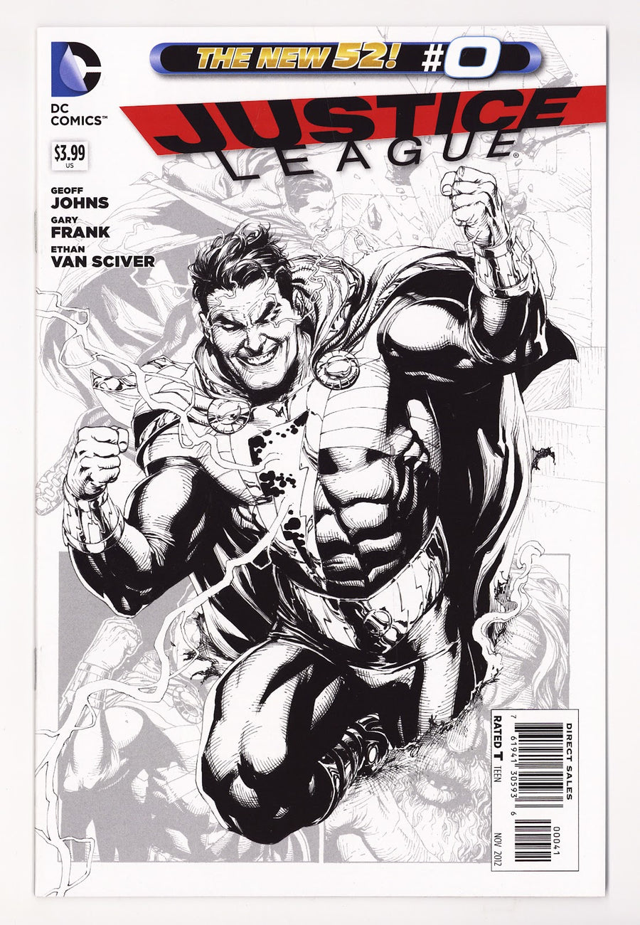 Justice League Vol 1 0 VF (8.0) (2012) Frank B&W Incentive Variant 