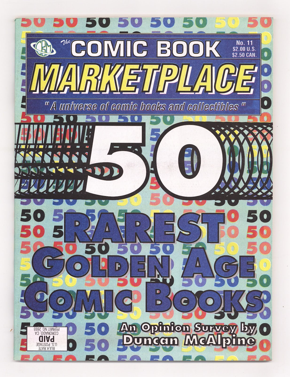 Comic Book Marketplace Vol 1 11 VF- (7.5) (1992) 