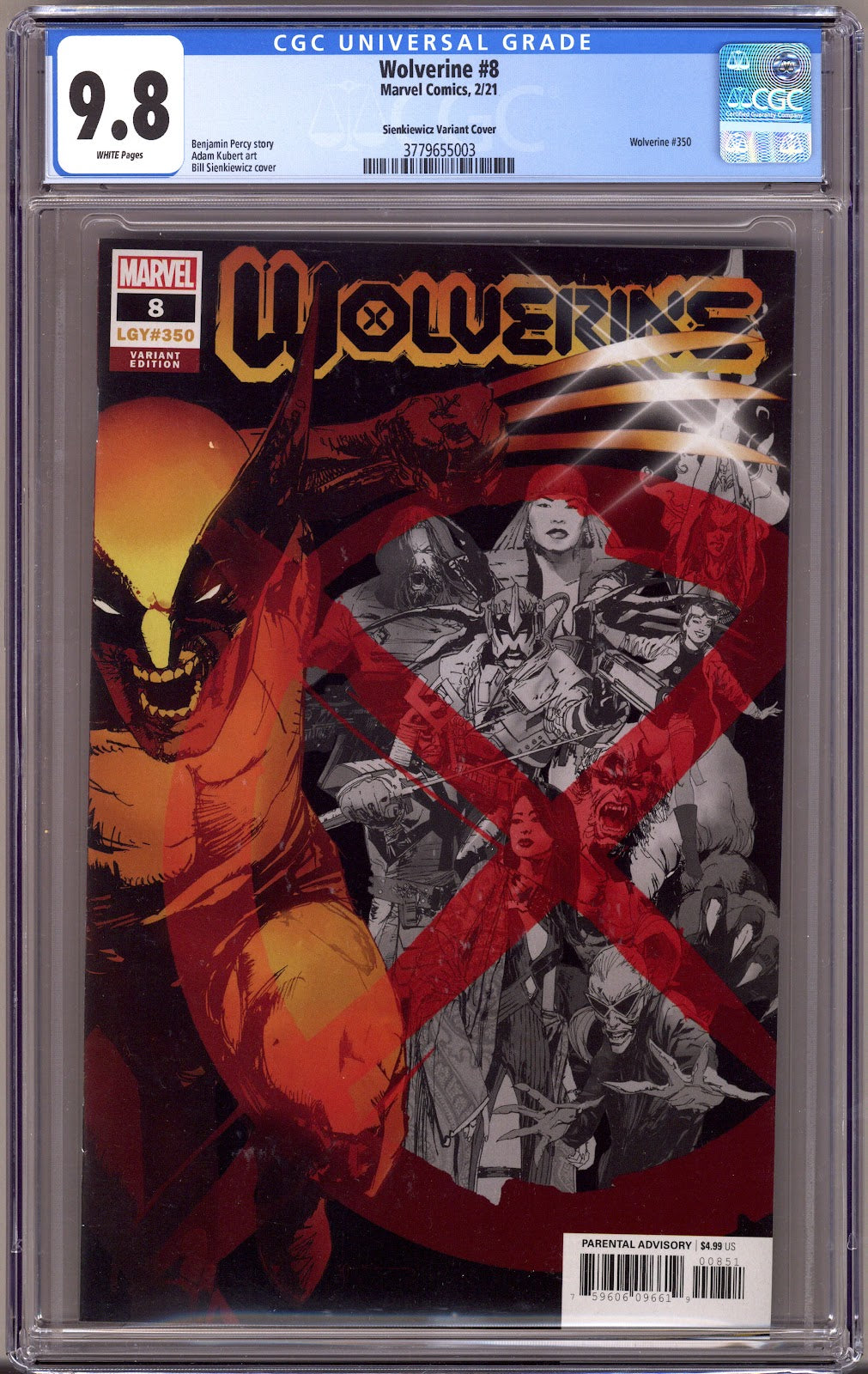 Wolverine Vol 7 8 (350) CGC 9.8 (NM/M) (2021) Sienkiewicz Variant 