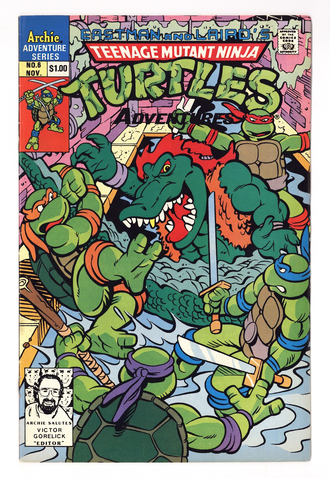Teenage Mutant Ninja Turtles Adventures Vol 2 6  Mid Grade   (1989)   4th Print  