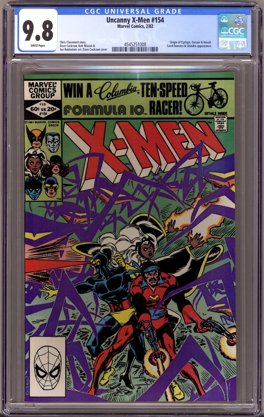 The Uncanny X-Men Vol 1 154 CGC 9.8 (NM/M)   (1982)