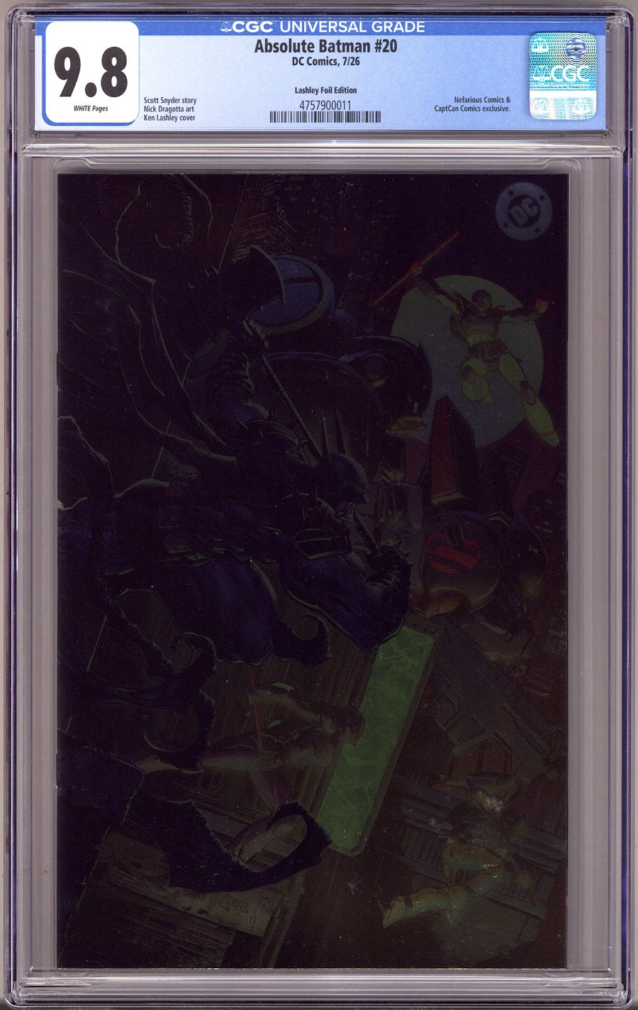 Absolute Batman 20 CGC 9.8 (NM/M) (2026) Lashley Virgin Foil Exclusive Variant 