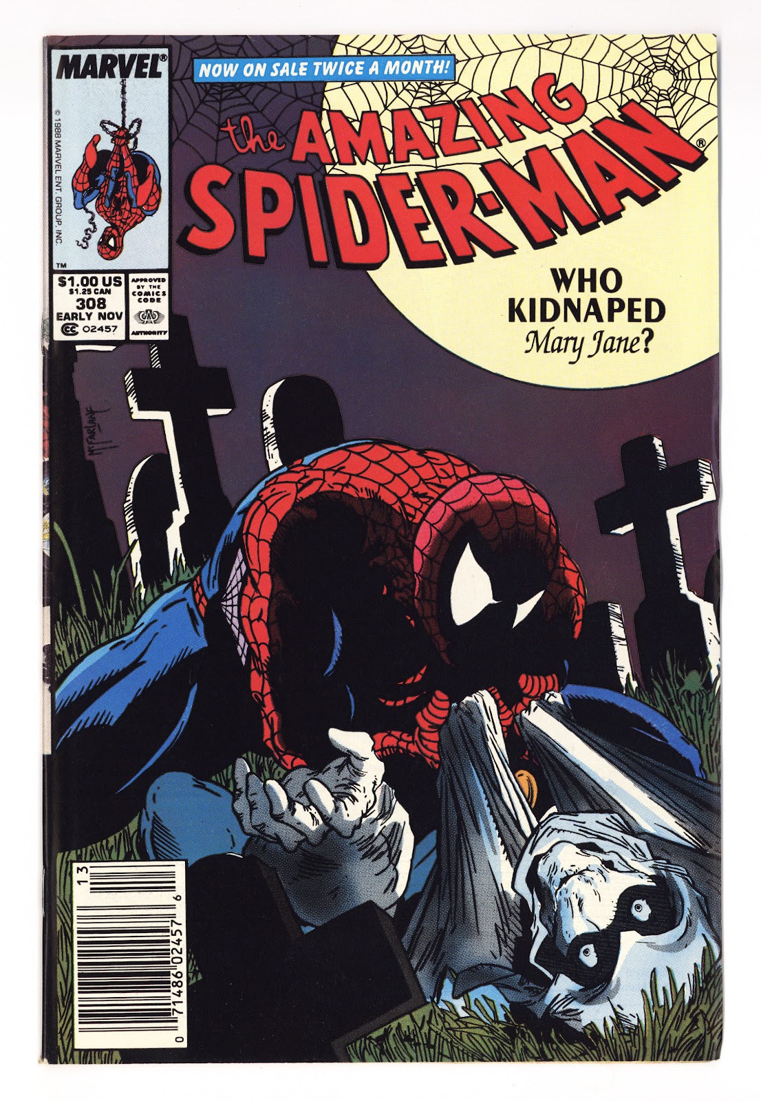 The Amazing Spider-Man Vol 1 308 VF- (7.5) (1988) Newsstand 