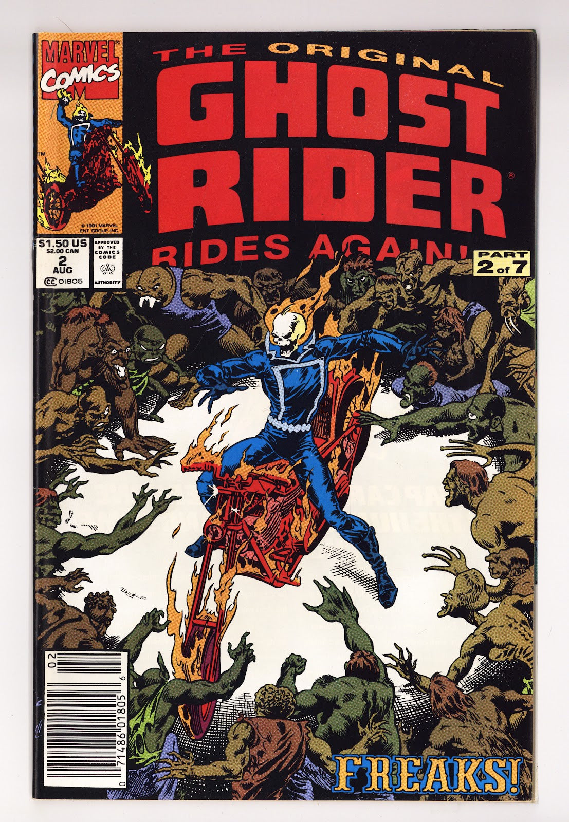 The Original Ghost Rider Rides Again 2 Mid Grade (1991) Newsstand 