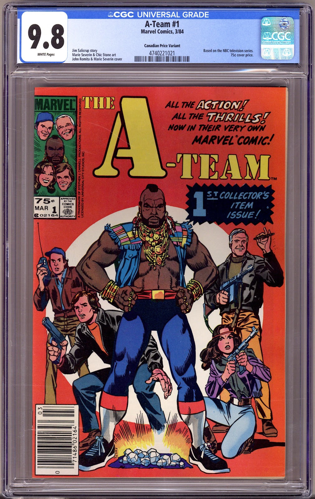The A-Team 1 CGC 9.8 (NM/M) (1984) Canadian Price Variant 