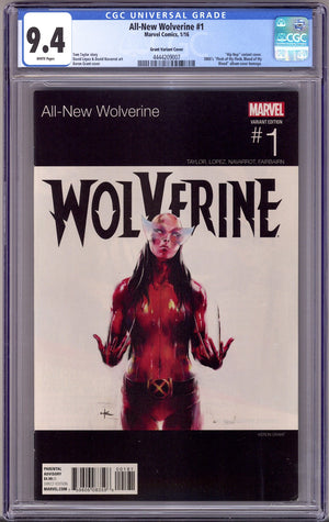 All-New Wolverine   1 CGC 9.4 (NM)   (2016) Grant Hip-Hop  Variant