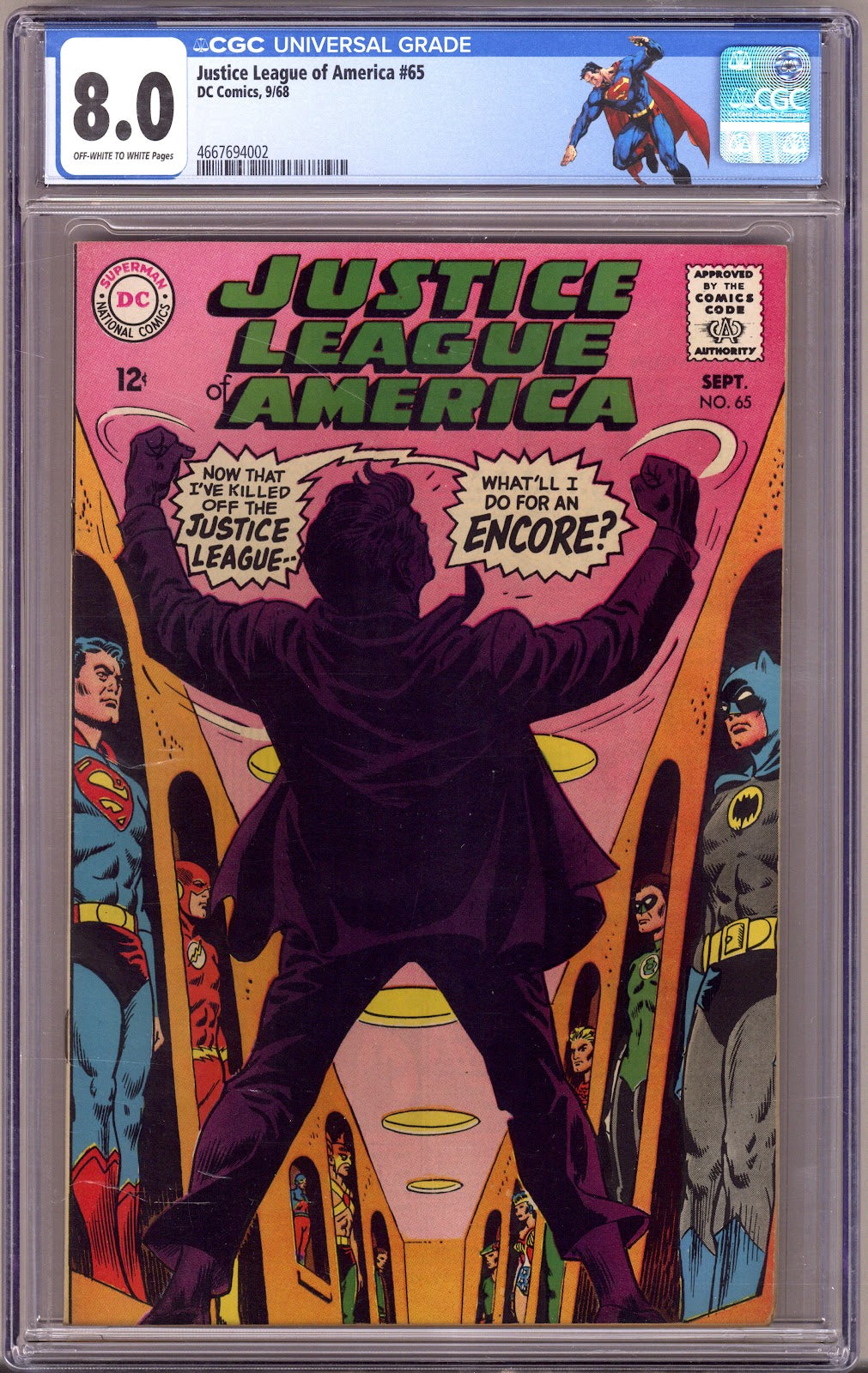 Justice League of America Vol 1 65 CGC 8.0 (VF)   (1968)     