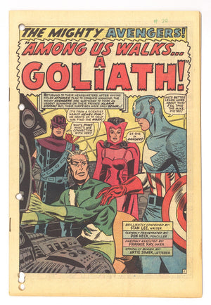 The Avengers Vol 1 28 Coverless (1966)