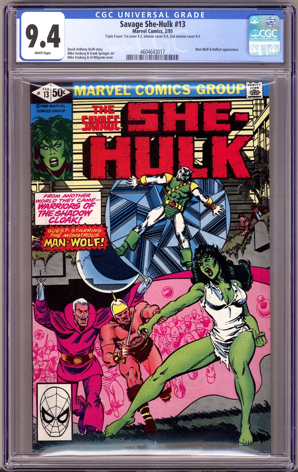 The Savage She-Hulk 13 CGC 9.4 (NM) Triple Cover (1981)