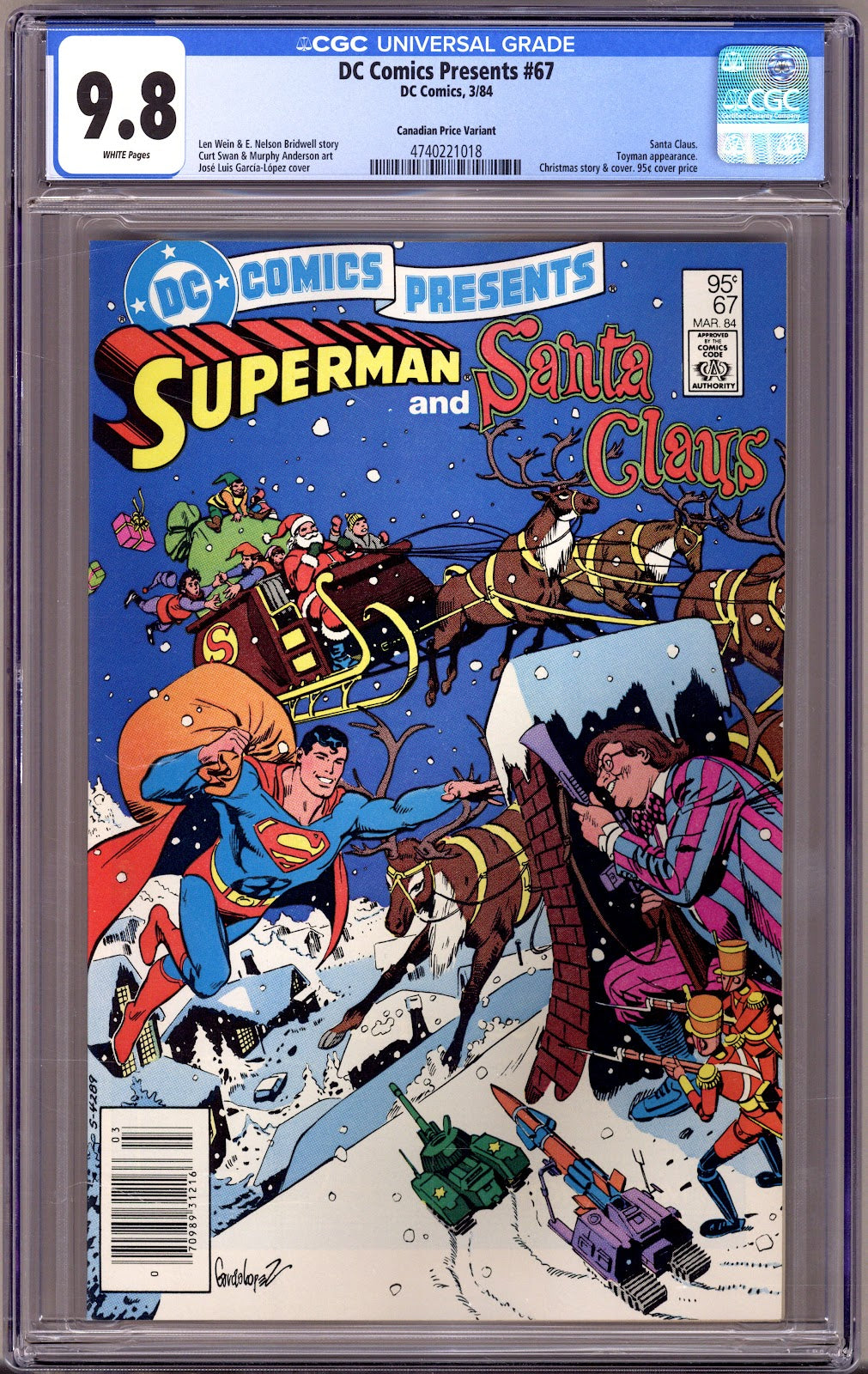 DC Comics Presents Vol 1 67 CGC 9.8 (NM/M) (1984) Canadian Price Variant 