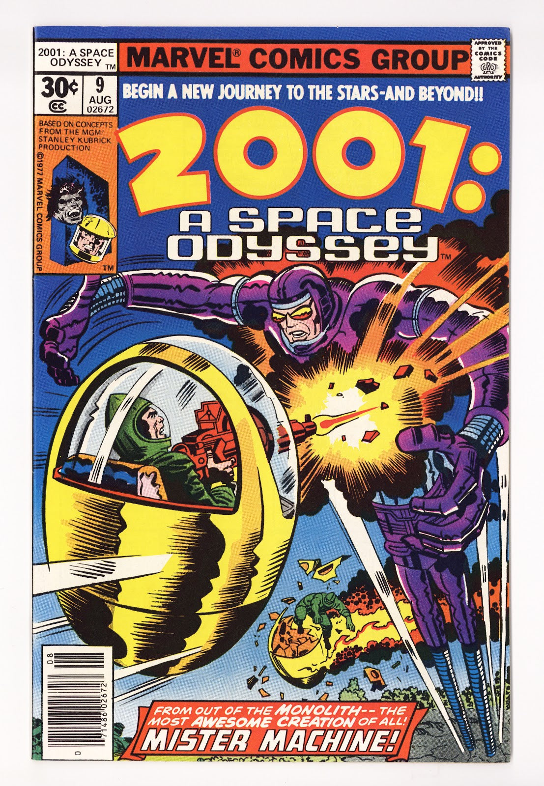2001, A Space Odyssey 9 NM- (9.2) (1977) 30¢ 