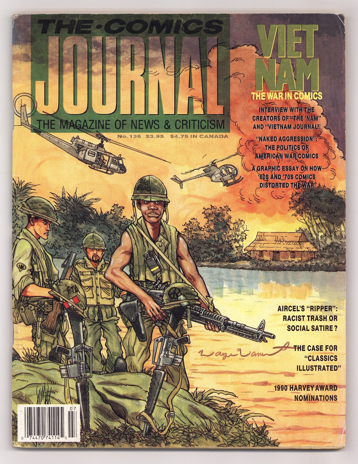 The Comics Journal 136 GD/VG (3.0) (1990) Signed x1 Interior Page Joseph Michael Linsner 