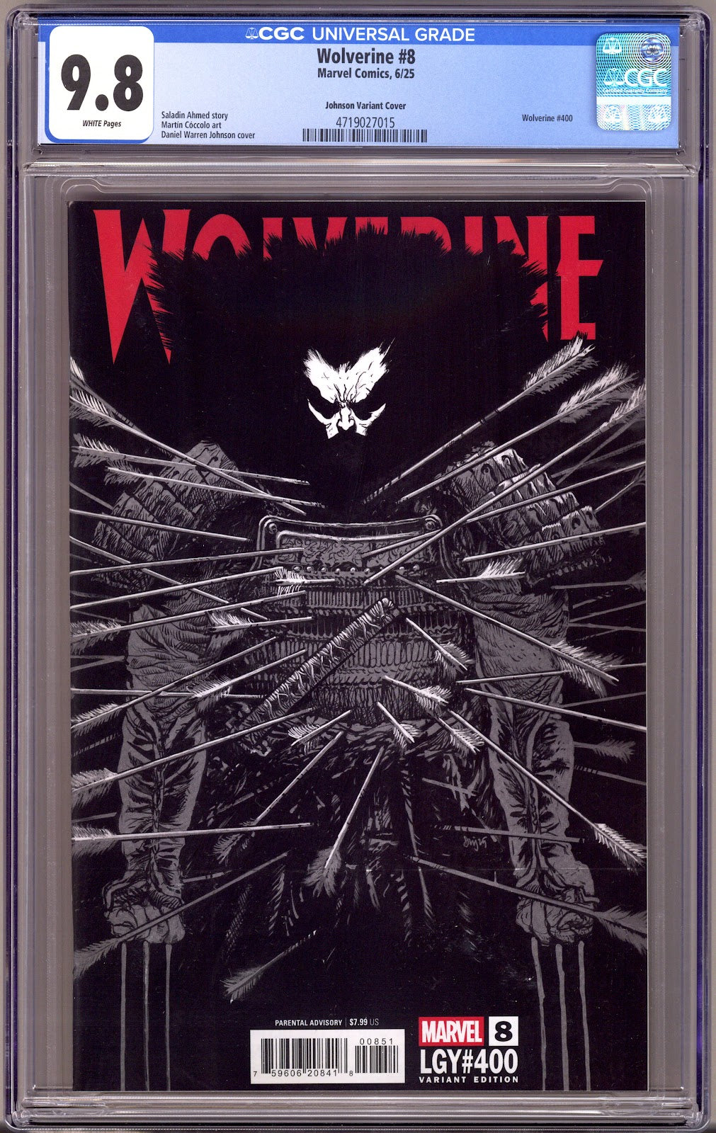 Wolverine Vol 8 8 (400) CGC 9.8 (NM/M) (2025) Johnson Variant 