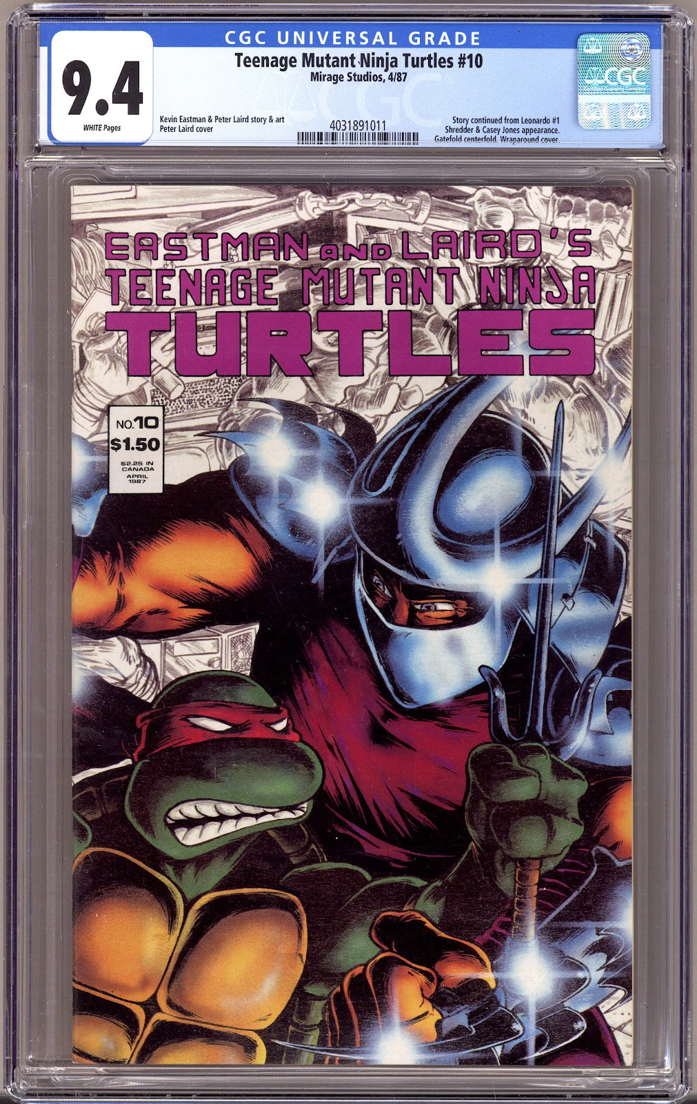 Teenage Mutant Ninja Turtles Vol 1 10 CGC 9.4 (NM)   (1987)