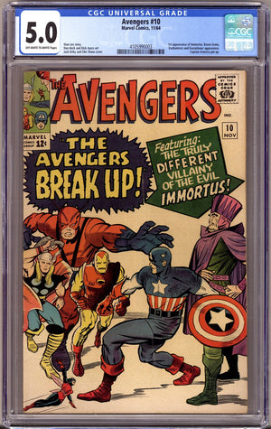 The Avengers Vol 1 10 CGC 5.0 (VG/FN)   (1964)