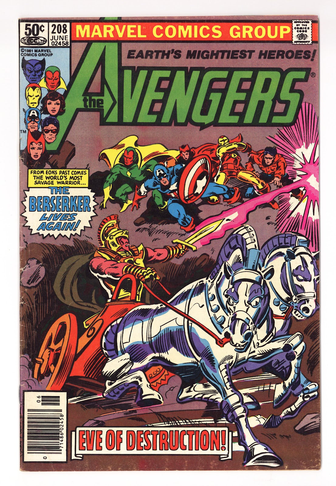 The Avengers Vol 1 208  Low Grade   (1981)   Newsstand  
